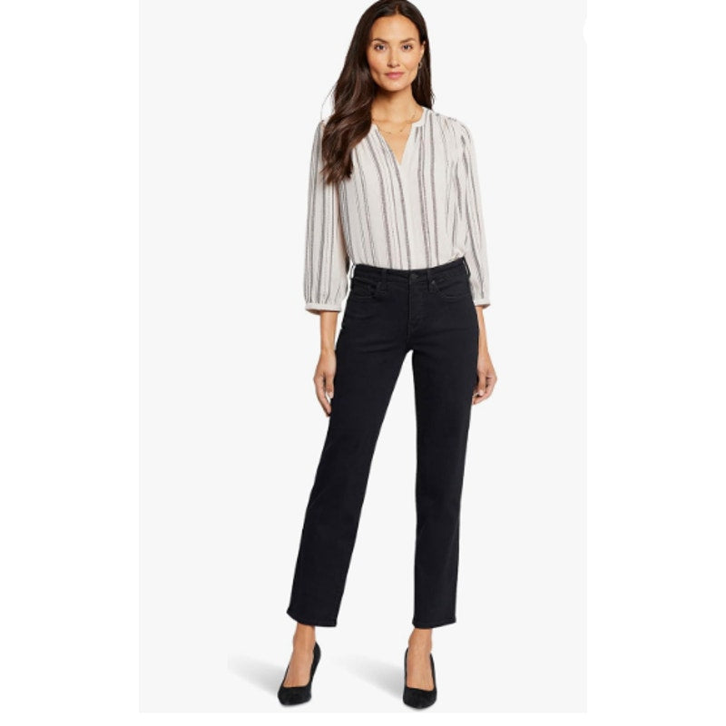 NYDJ Women's Emma Relaxed Slender Jeans Size 0 Black Huntley Lift Tuck NWT