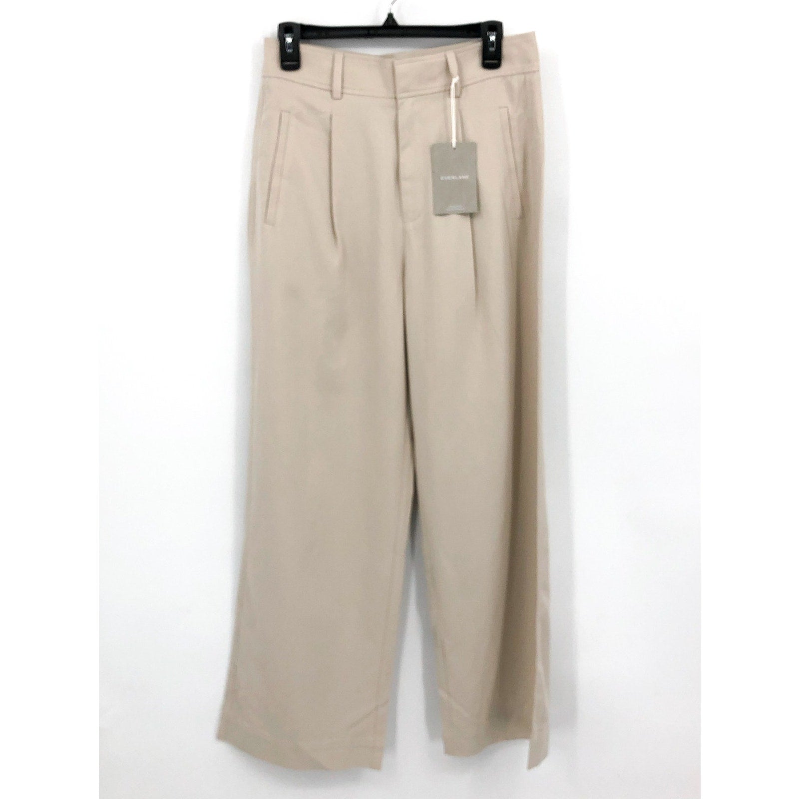 EVERLANE Women's Way High Drape Pants Size 12S Khaki 29" Inseam Sandstone NWT