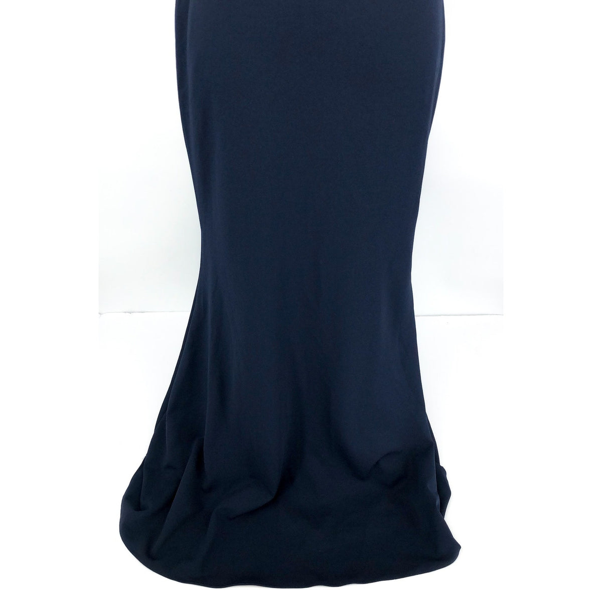 BETSY & ADAM Asymmetrical Scuba Crepe Dress Size 12 Navy Blue A25025 NWT