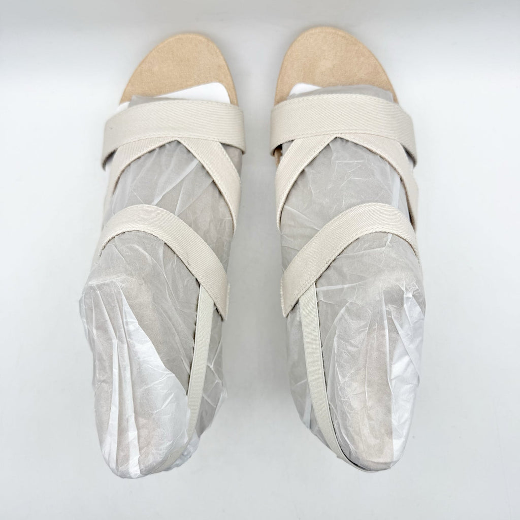 LifeStride Womens Danita Wedge Sandals Size 8 Bone Off White Canvas NIB