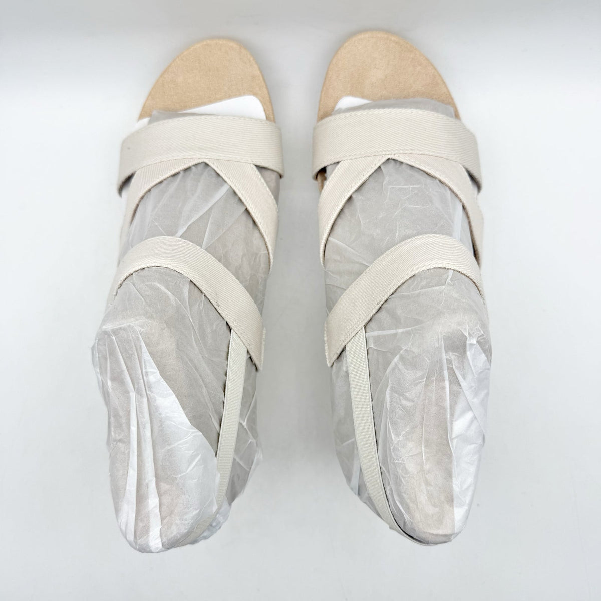 LifeStride Womens Danita Wedge Sandals Size 8 Bone Off White Canvas NIB