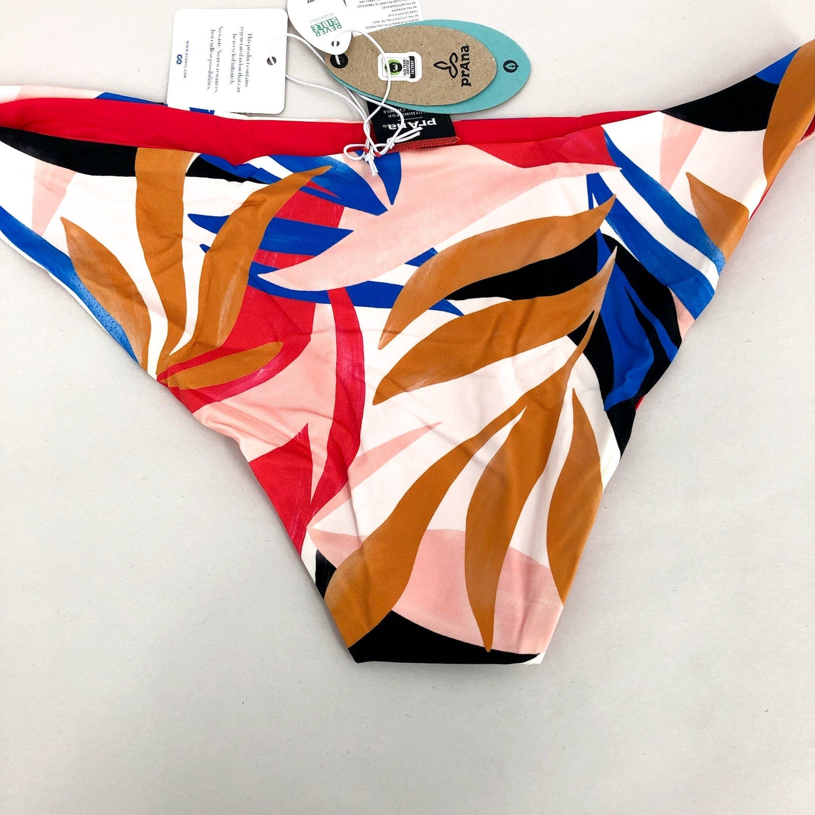 PRANA Women's Elina Reversible Swim Bottoms XL Pink Tropics Print Floral NWT