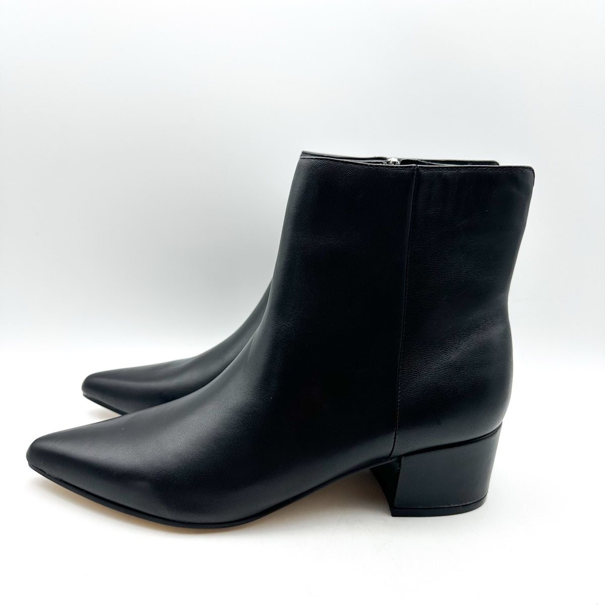 Marc Fisher LTD Womens Leonna Ankle Boots Size 8.5 M Black Leather Heels NWOB
