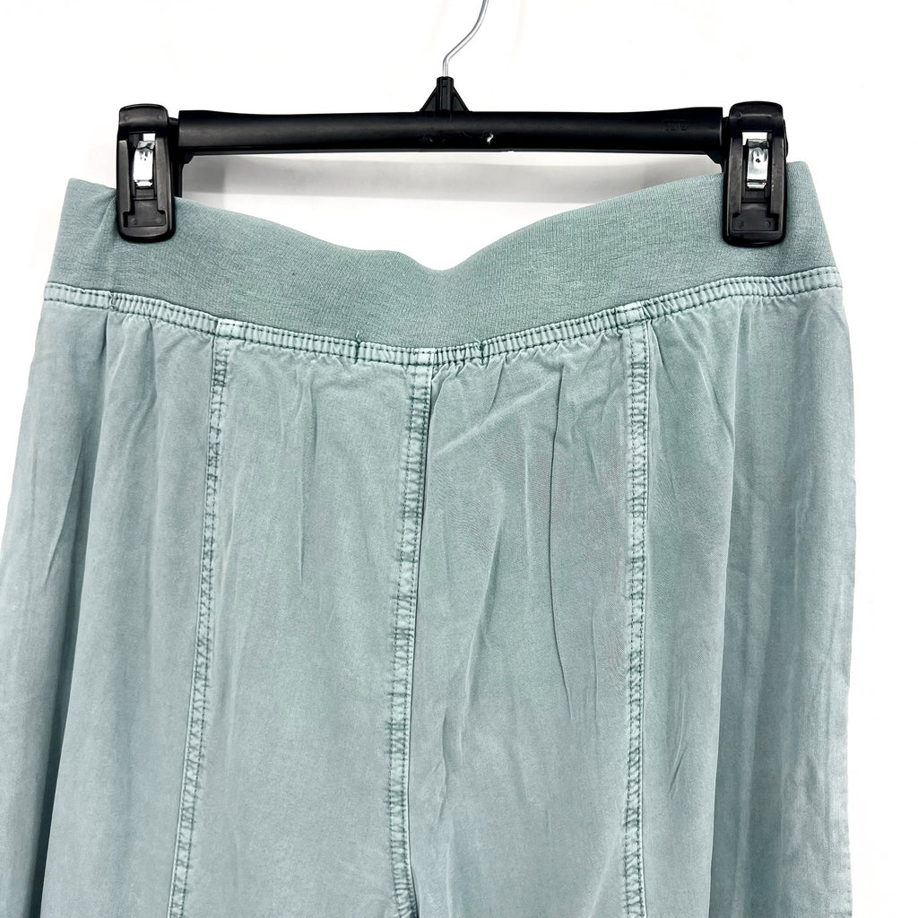 XCVI Women's Yana Gaucho Crop Pants Small Green Thunderclap Twill Pull-On NWT