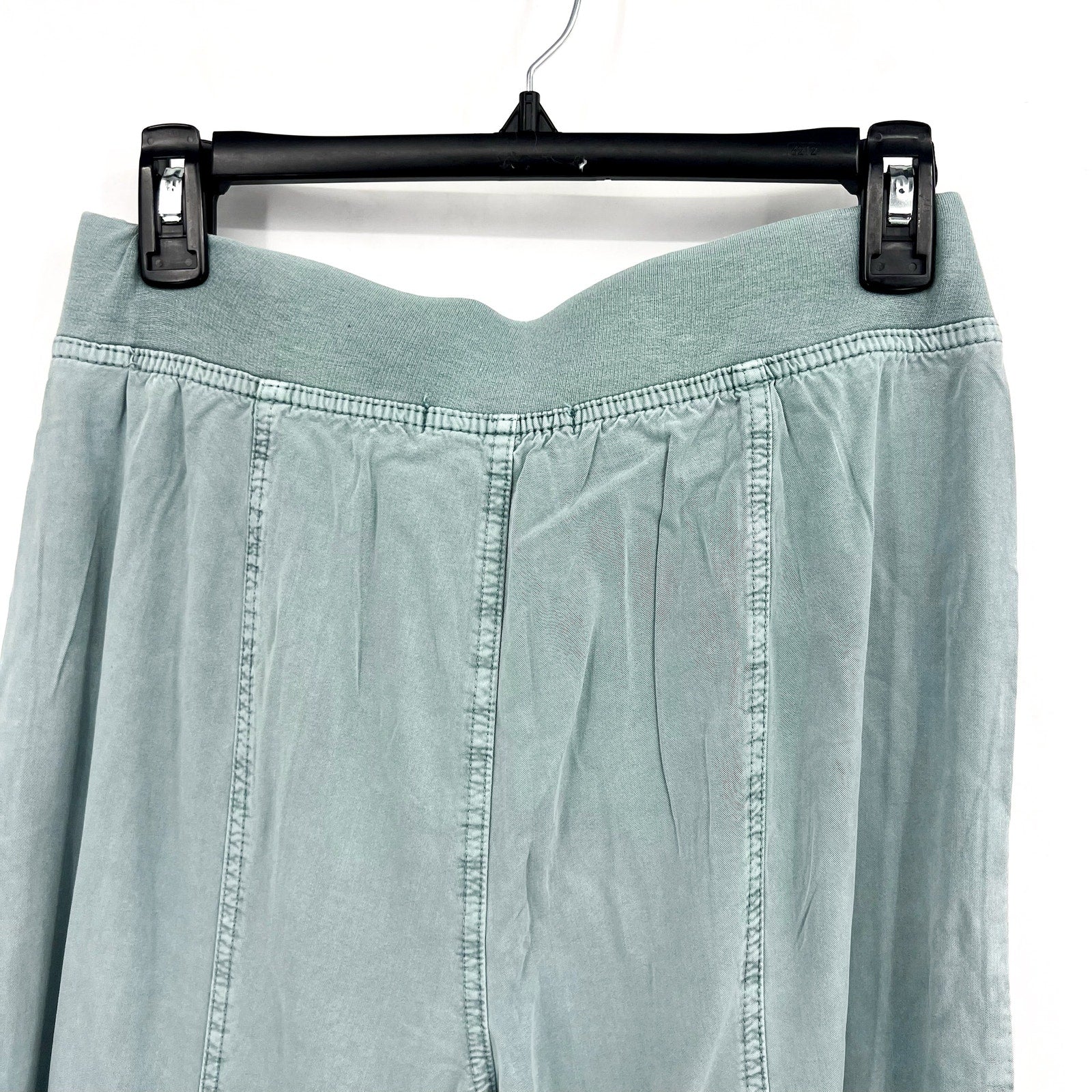 XCVI Women's Yana Gaucho Crop Pants Small Green Thunderclap Twill Pull-On NWT