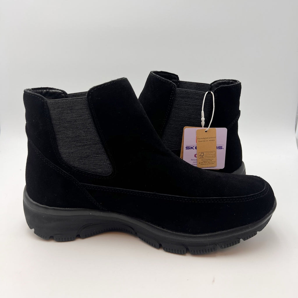 Skechers Womens Slip Ins Easy Going Icon Ankle Chelsea Boots Size 8.5 Black NIB