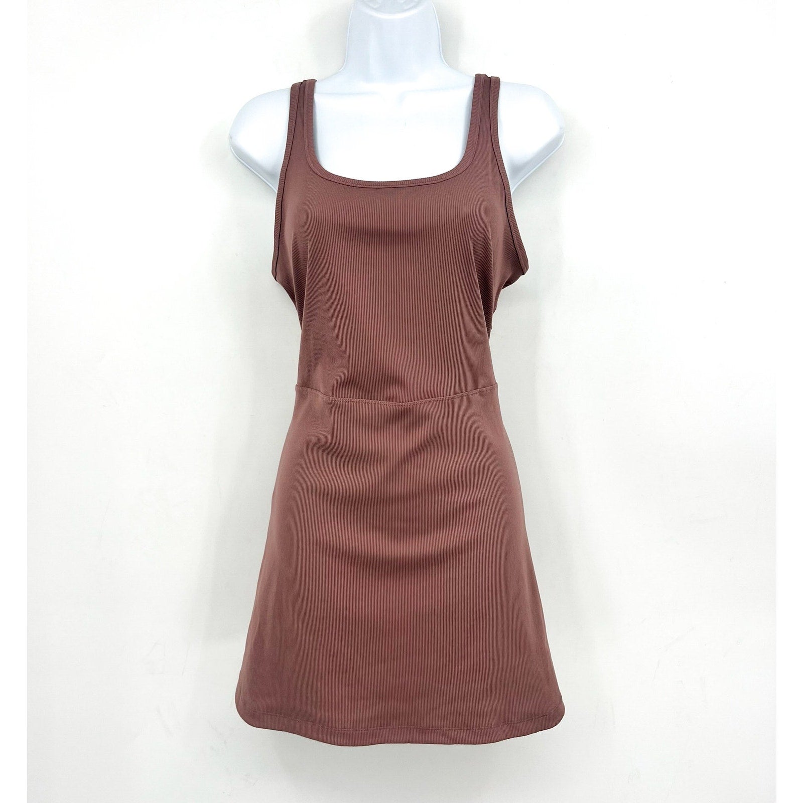 NIKE Women's One Dri-fit Scoop Neck Tank Dress XL Pink Mauve Stretch NWOT