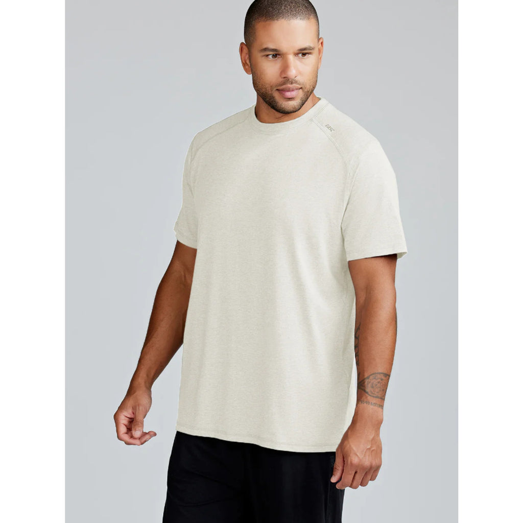 TASC Mens Performance Carrollton Fitness T-Shirt Small Beige Mineral Heather NWT
