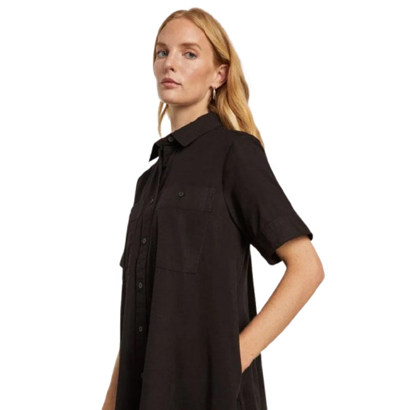 EVERLANE Women's The Daytripper Dress Medium Black Oversized Short Sleeve NWT