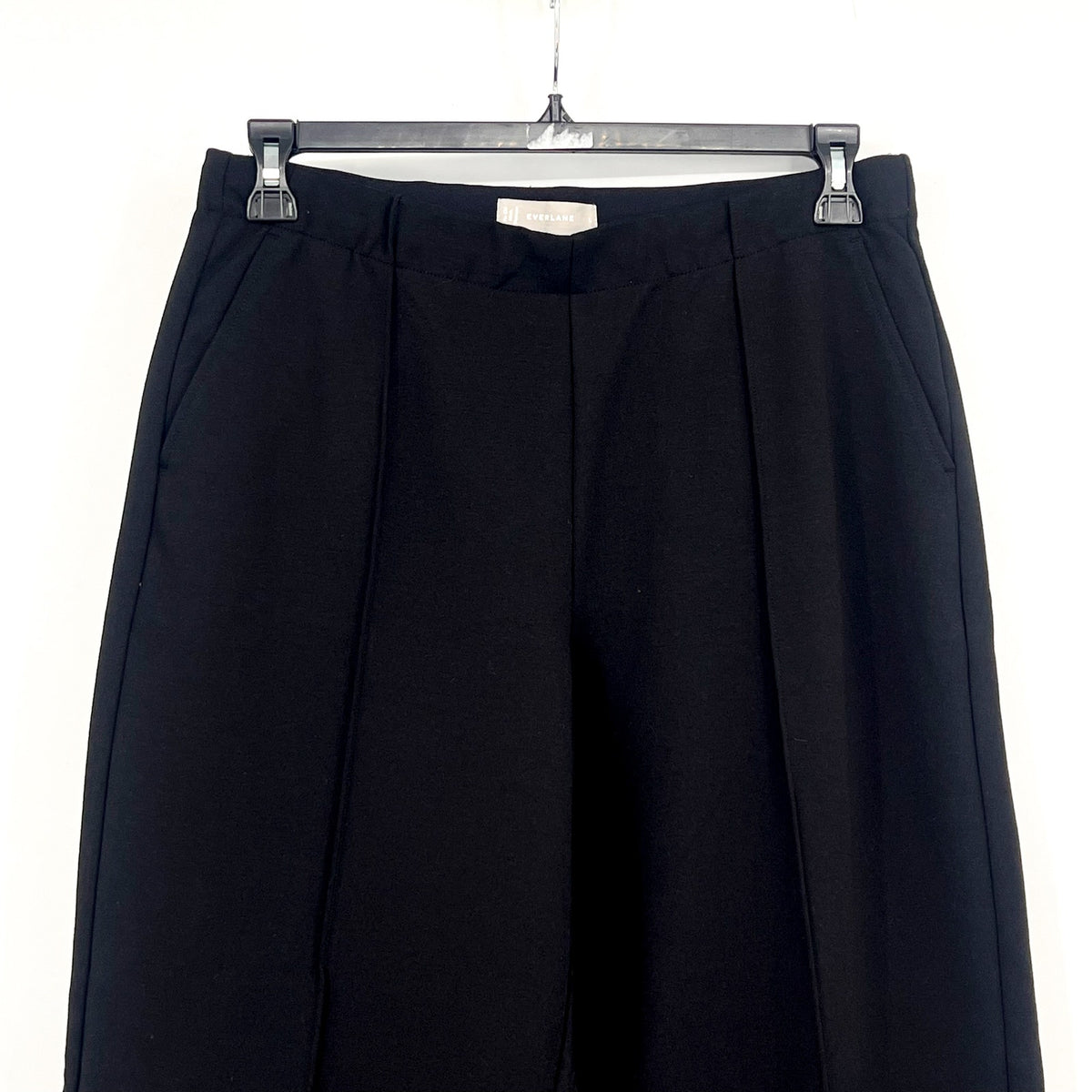 EVERLANE Women's The Wide Leg Dream Pants Large Black Elastic Waist NWT