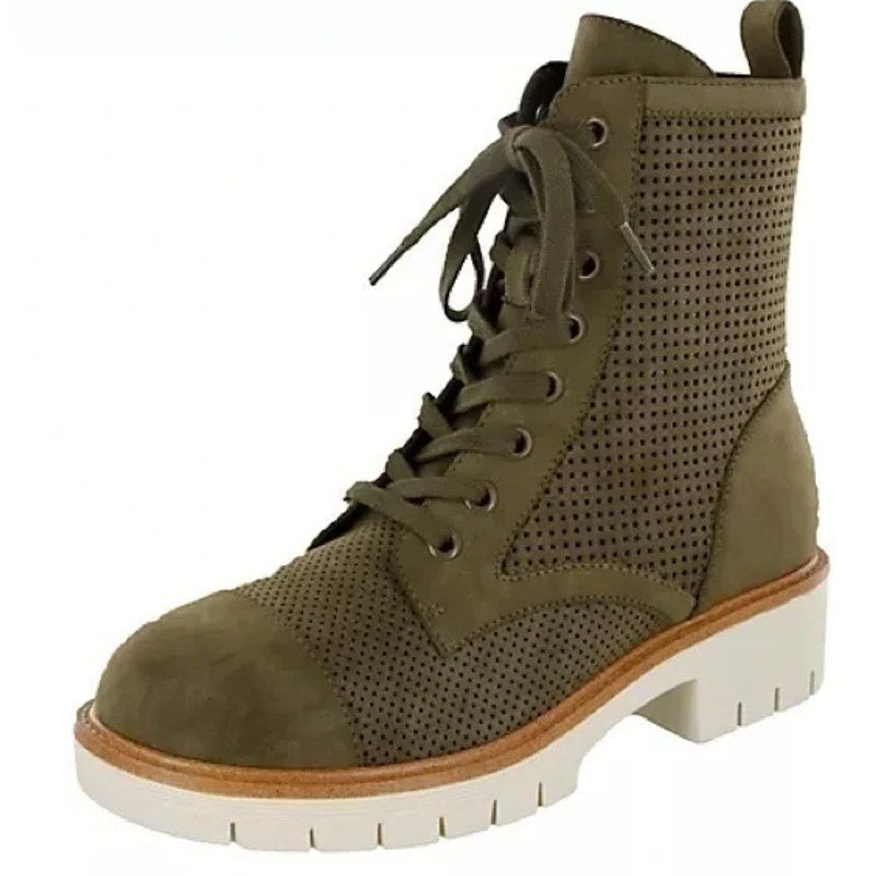 MIA Womens Havenn Kashton Lace Up Combat Boots US 11 M Olive Vegan Suede NWOB