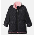 COLUMBIA Girl's Bella Plush Sherpa Quilted Jacket Medium 10-12 Black Pink NWT