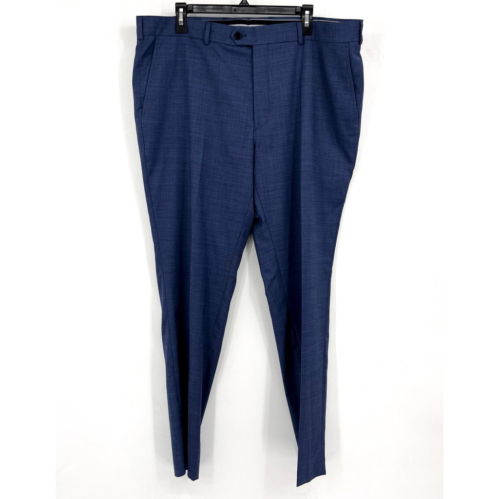 PENGUIN Men's Osman Wool Blend Dress Pants 40x32 Steel Blue Flat Front NWOT