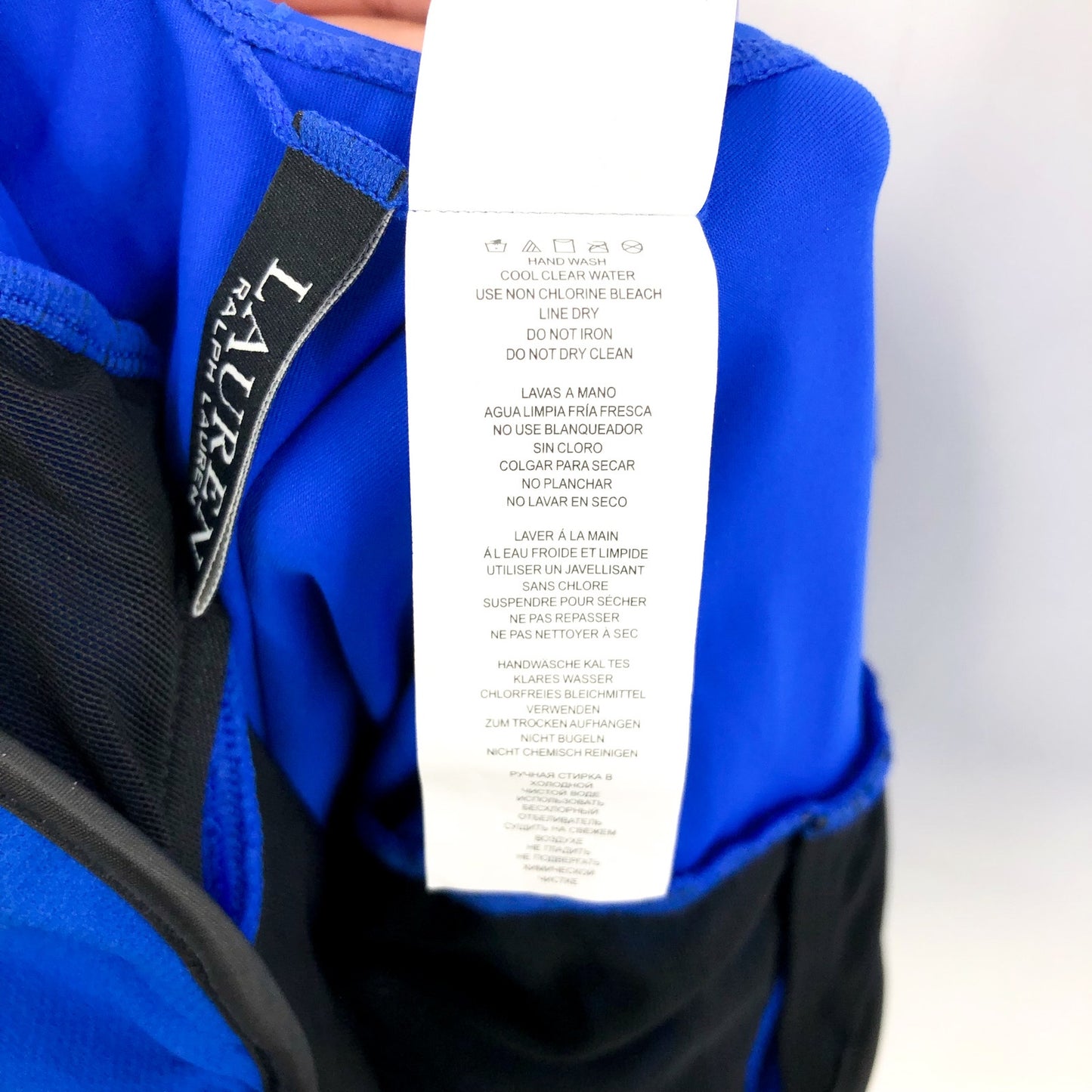 LAUREN RALPH LAUREN Beach Club Solids Ruffle One Piece Size 4 Royal Blue NWT