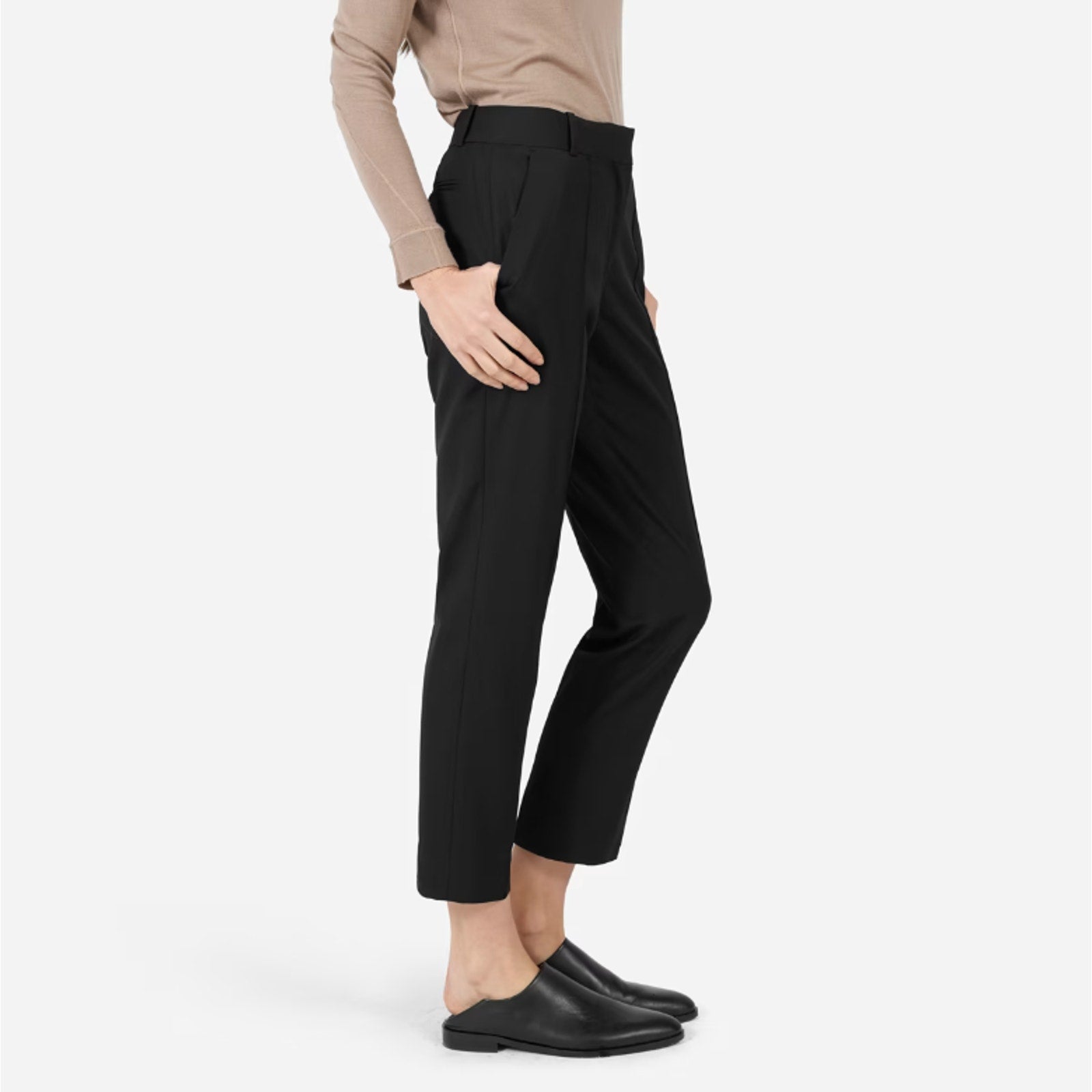 EVERLANE Women's The Italian GoWeave Crop Trouser Pants Size 2 Black NWT