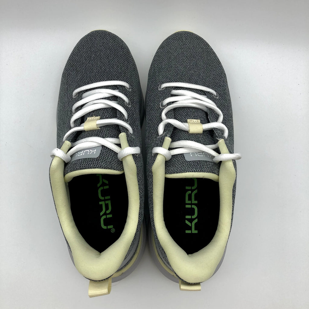 KURU Womens Flex Via Sneakers Size 10.5 Dove Gray Pale Lime Athletic Shoes NWOB