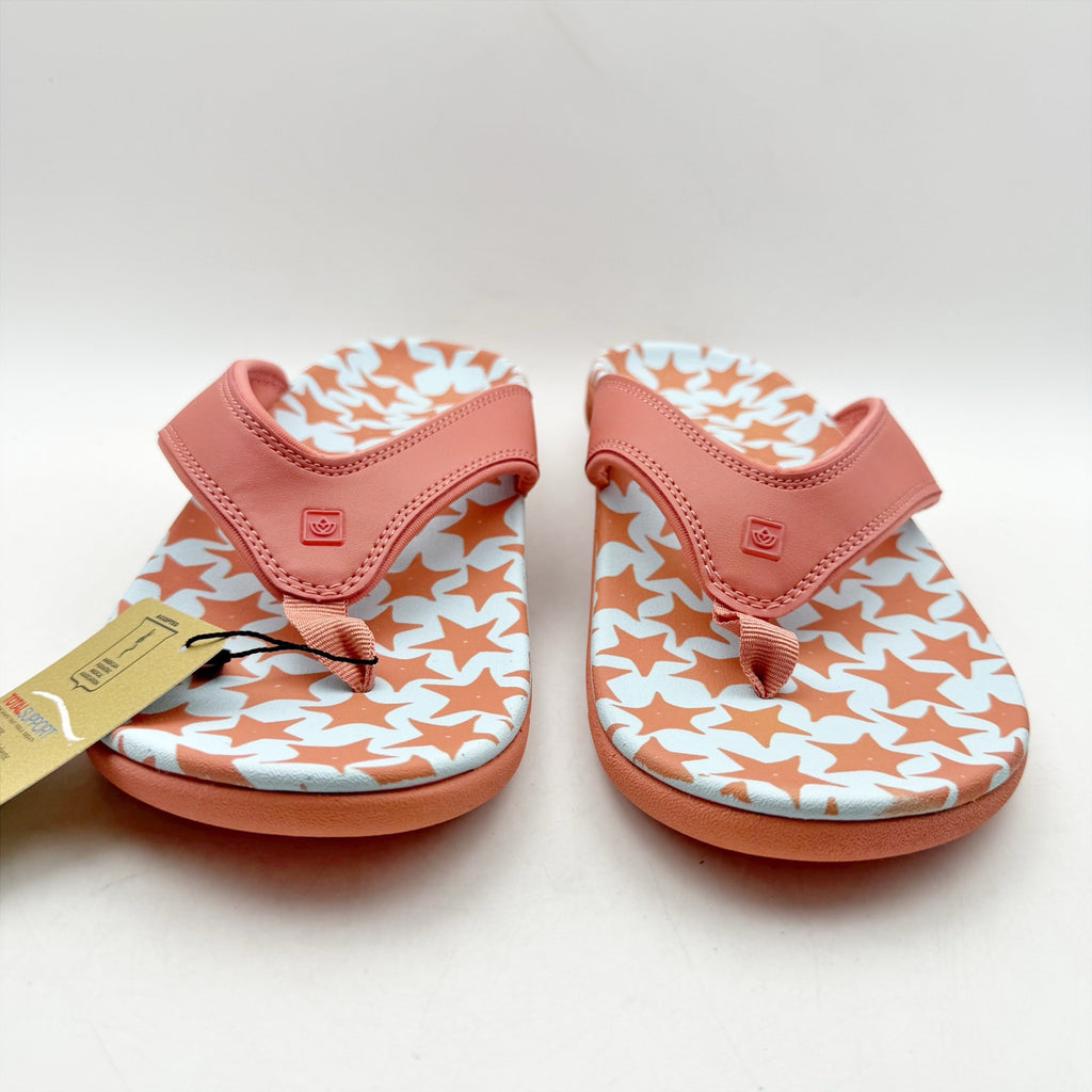 Spenco Womens Yumi Ocean Shell Thong Sandals US 12 Starfish Pink Flip Flops NWOB