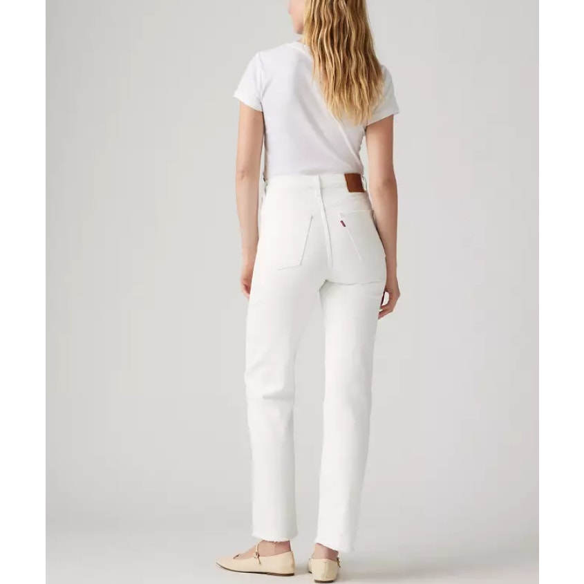 LEVI'S Womens Ribcage Straight Ankle Jeans 31X27 US 12 Cloud White 726930076 NWT