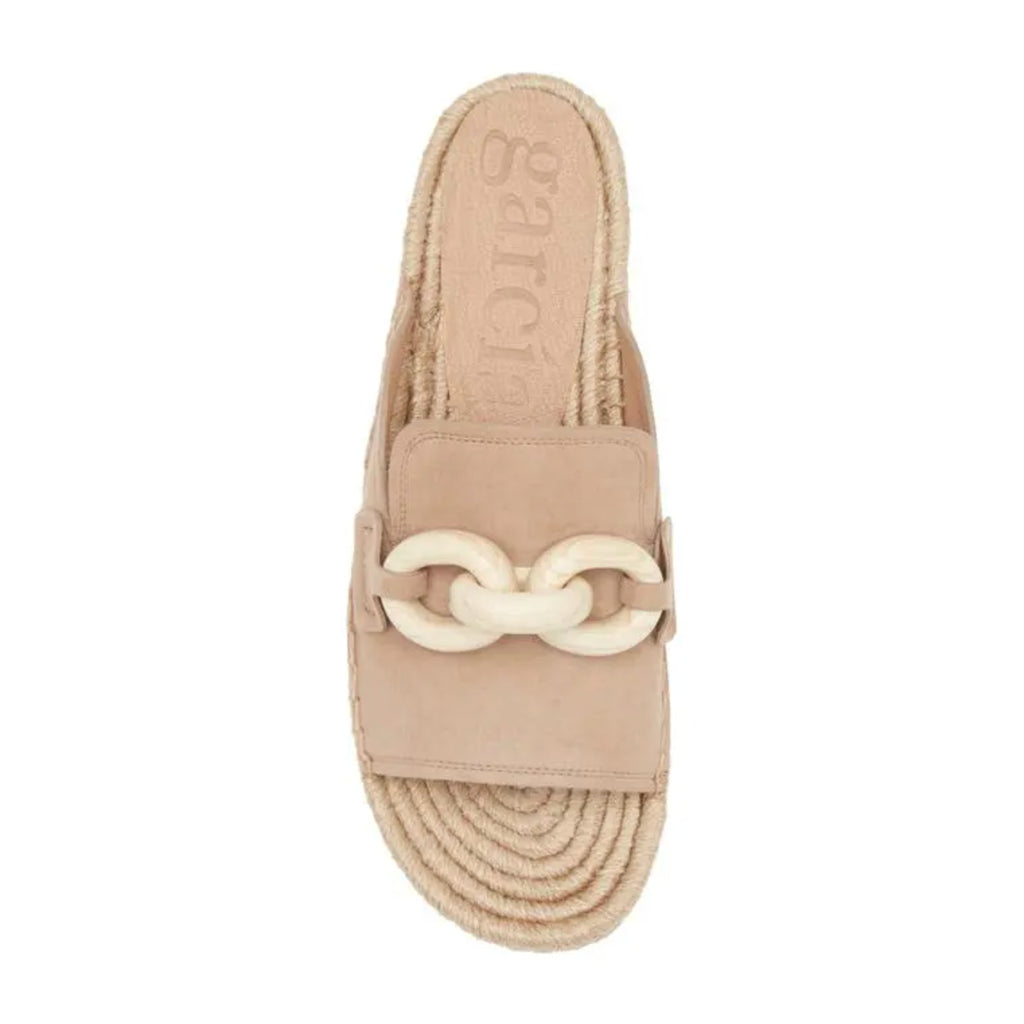 Pedro Garcia Womens Journey Slide Sandals EU 39.5 US 9.5 Tan Beige Leather NWOB