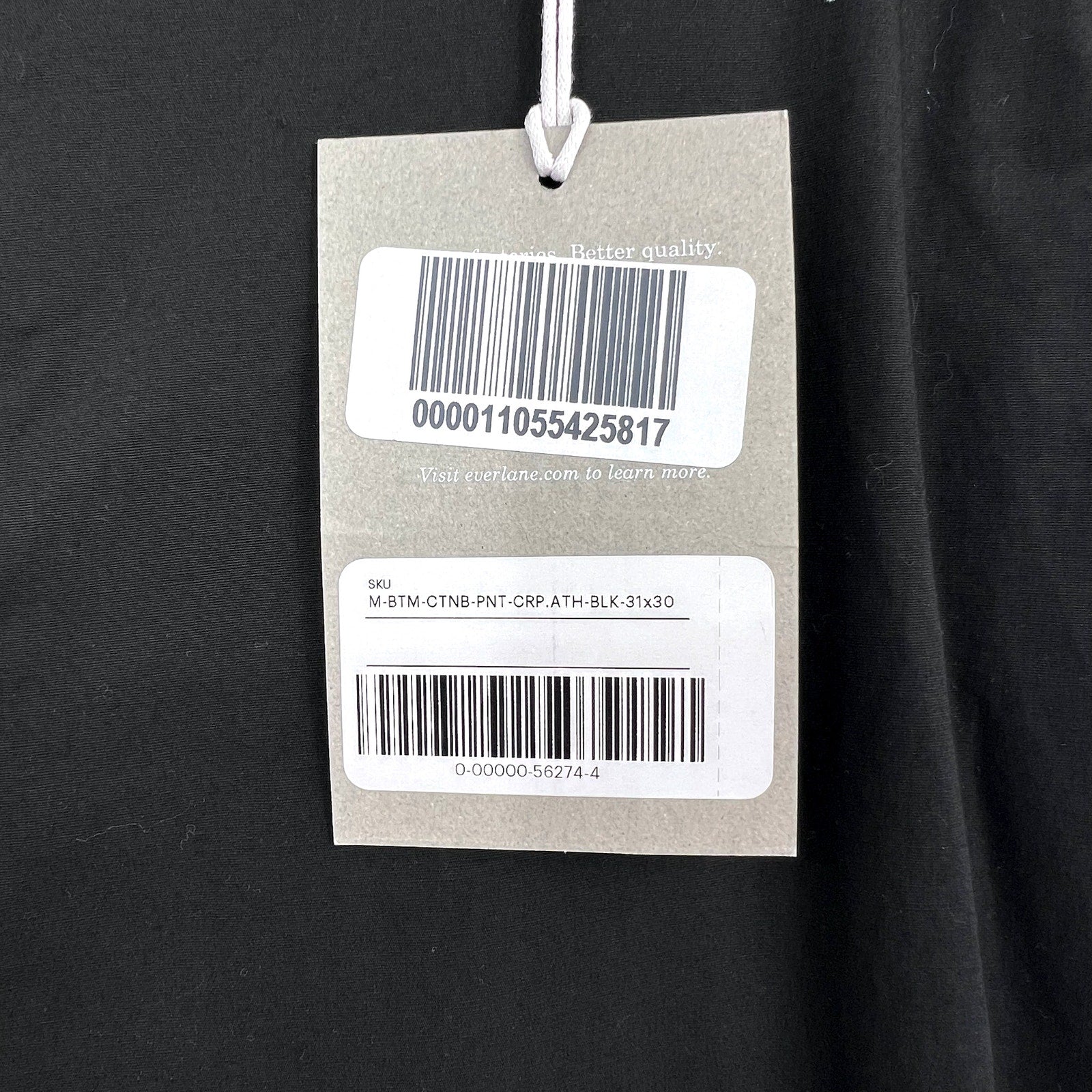 EVERLANE Men's The Athletic Fit Air Chino Pants 31x30 Black Flat Front NWT
