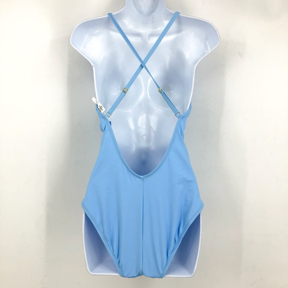 BLEU ROD BEATTIE Don’t Mesh with Me V-Neck One-Piece Swimsuit Size 8 Blue NWT