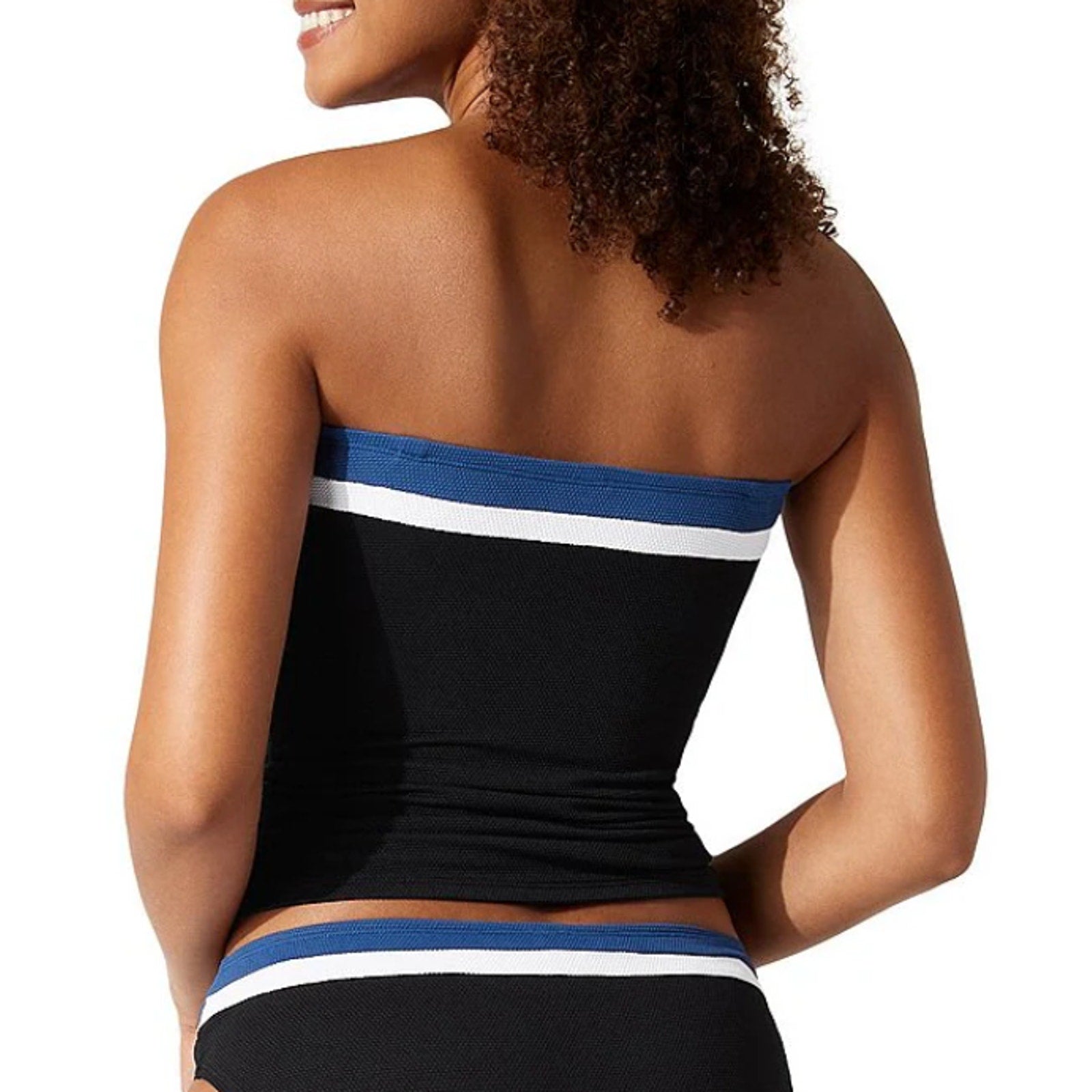 TOMMY BAHAMA Island Cays Bandini Tankini Swim Top Small Blue Indigo Tide NWT