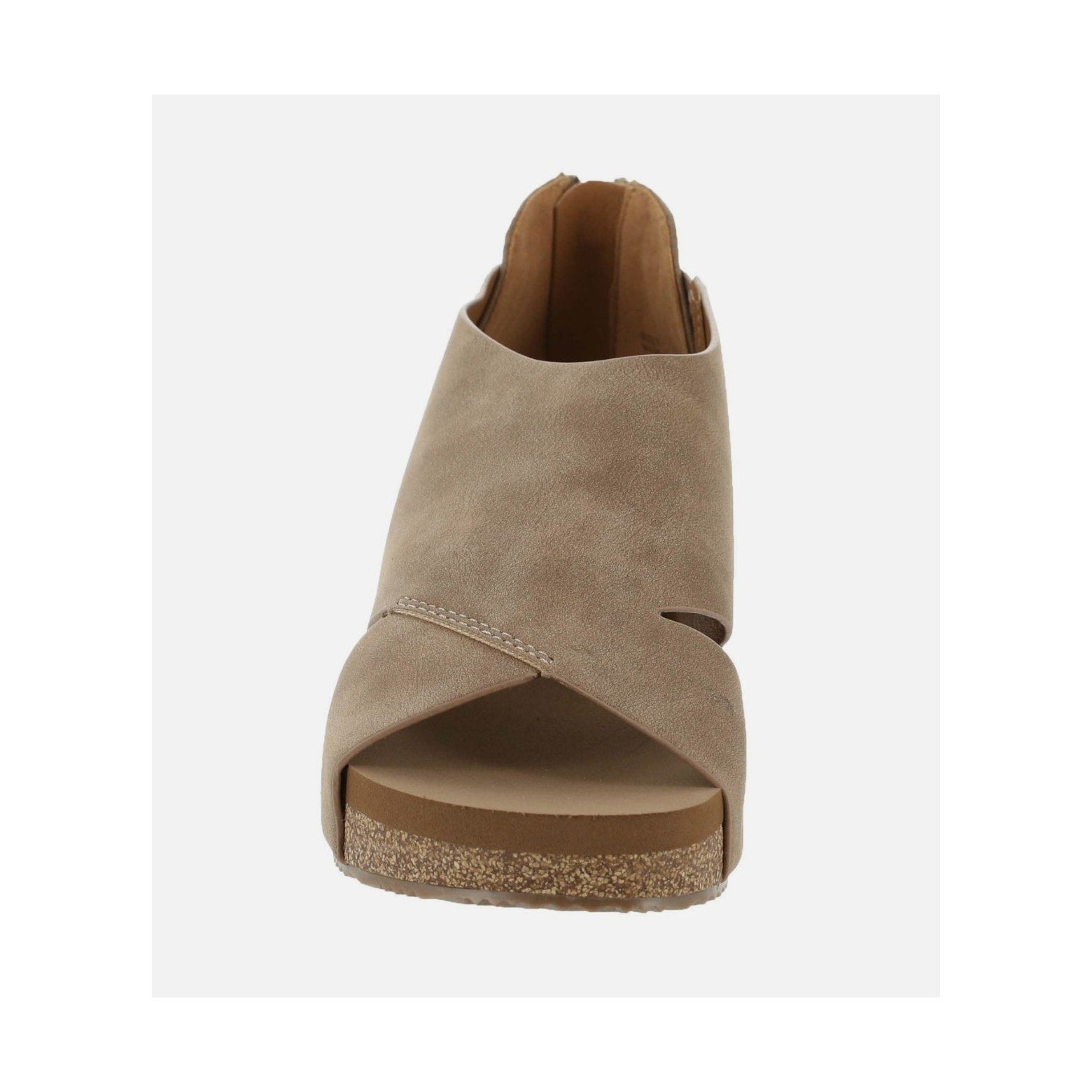 Volatile Womens Barstow Cork Wedge Sandals Size 6 Brown Tan PeeptoeNIB