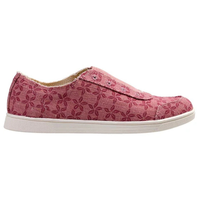 Spenco Womens Santa Maria Batik Sneakers US 9.5 WIDE Pink Canvas Casual NIB