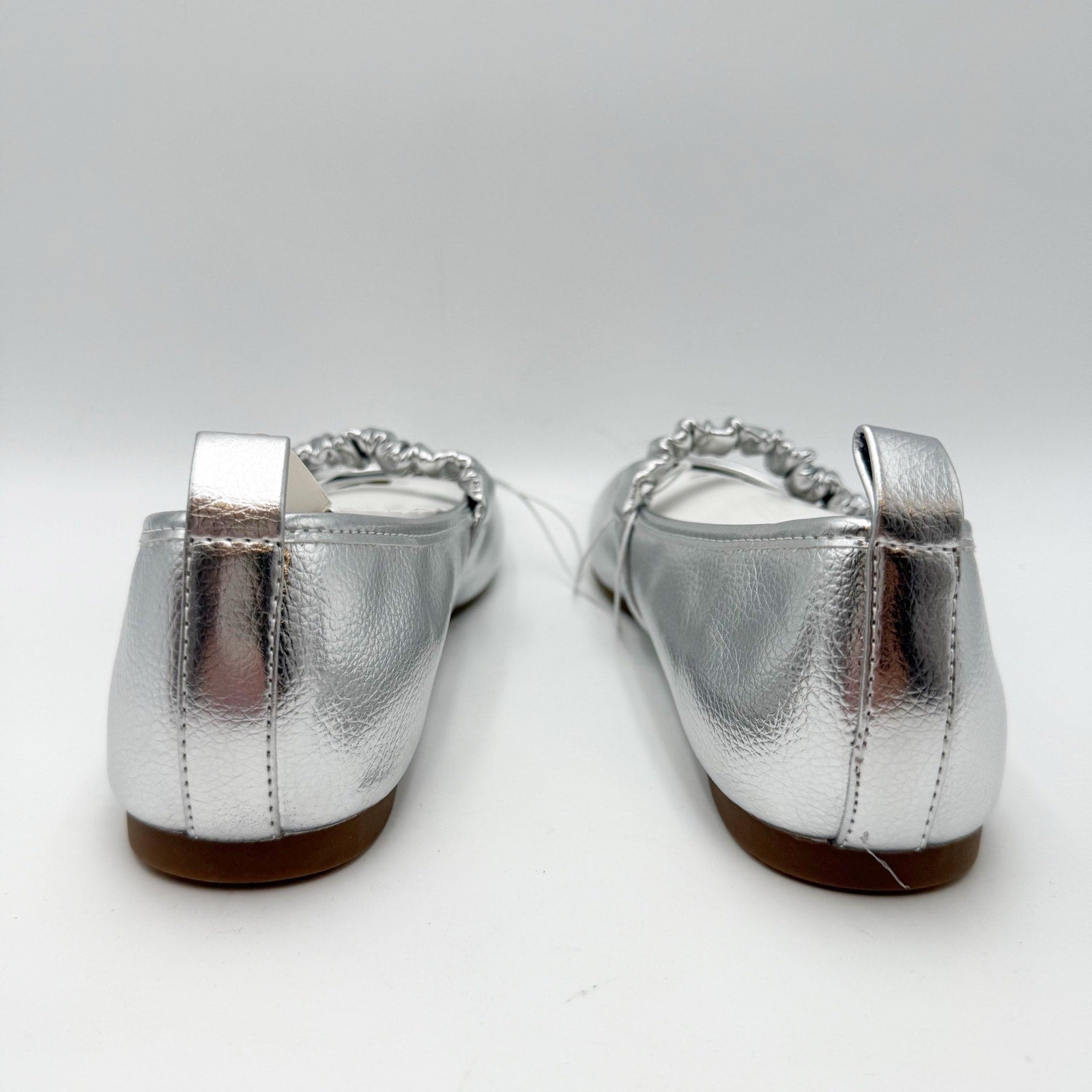 MIA Womens Uliana Mary Jane Ballet Flats Size 6 M EU 36.5 Silver Leather NWOB