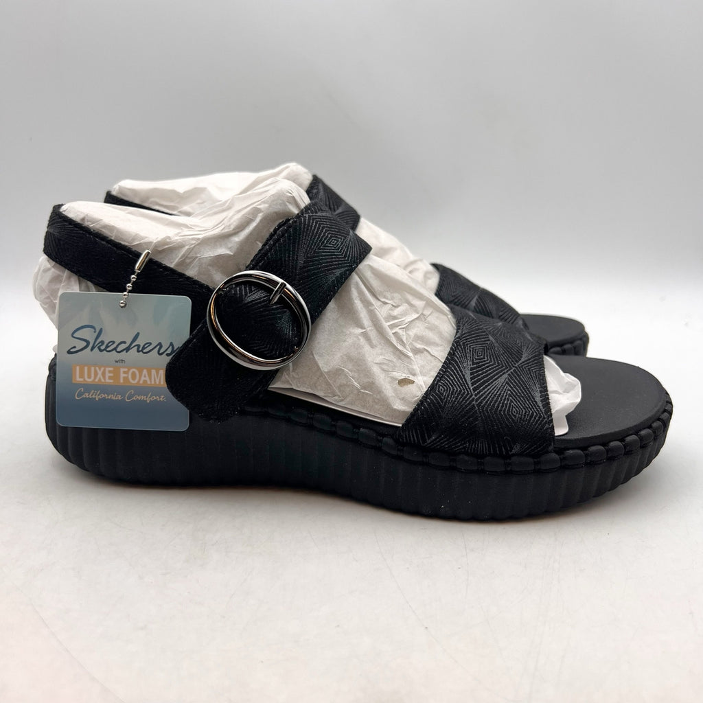 SKECHERS Womens Wilshire Boulevard Illusion of Love Sandals Size 7 Black NIB