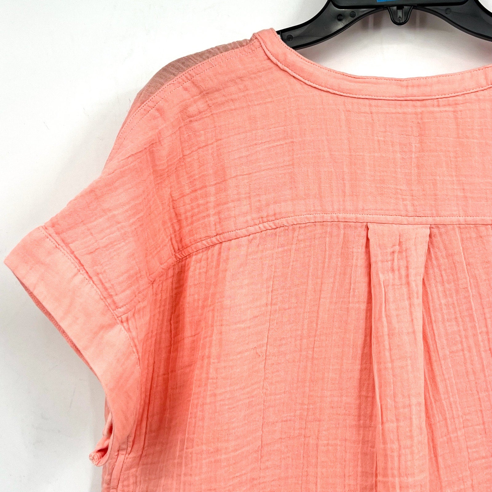 L.L. BEAN Women's Cloud Gauze Short Sleeve Shirt Medium Reg Coral Quartz NWT