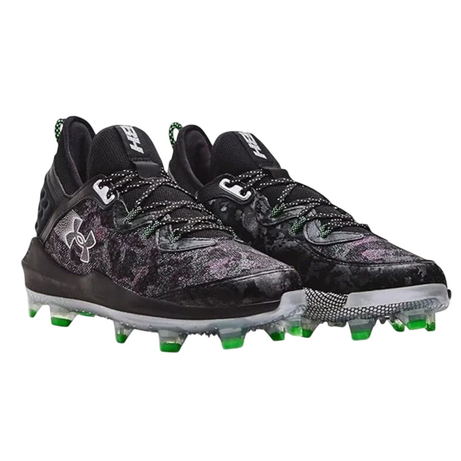 Under Armour Mens Harper 8 Elite Baseball Cleats Size 12 EU 46 Black Green NWOB