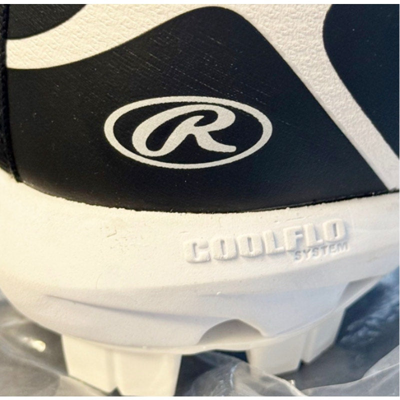 Rawlings Boys Rookie Mid Baseball Cleats US 5D EU 37 Black White NWOB