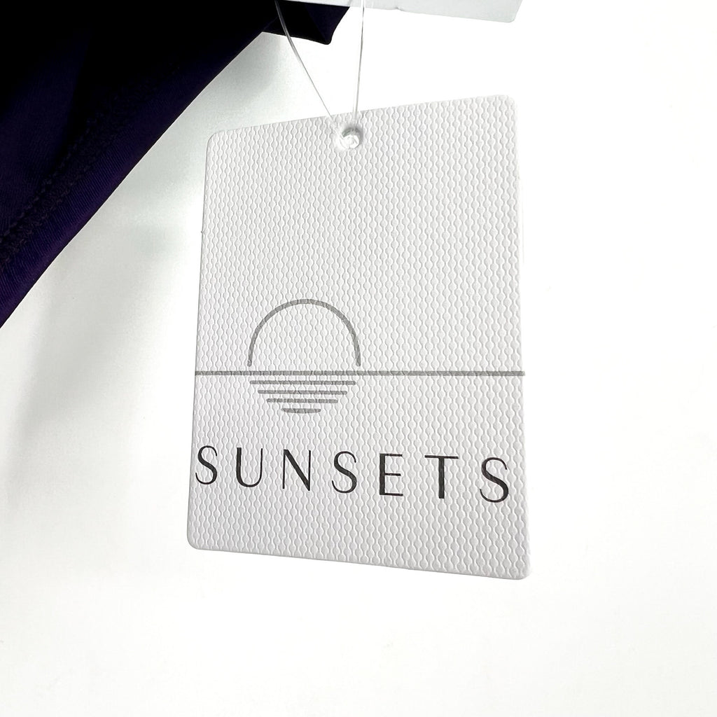 SUNSETS Unforgettable Shirred Brief Bikini Bottom Small Paradise Plum Purple NWT