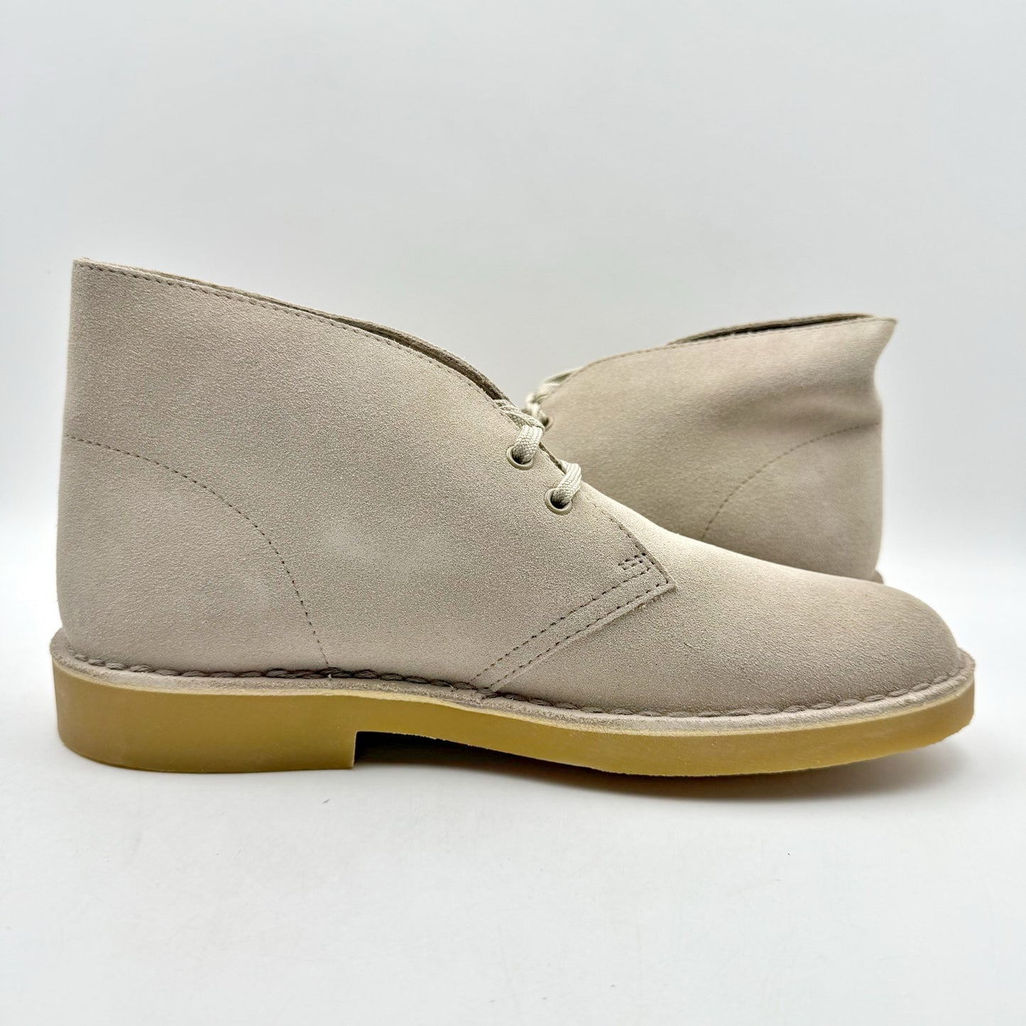 Clarks Mens Desert Coal Chukka Boots US 7.5 M EU 40 Stone Taupe Suede NIB