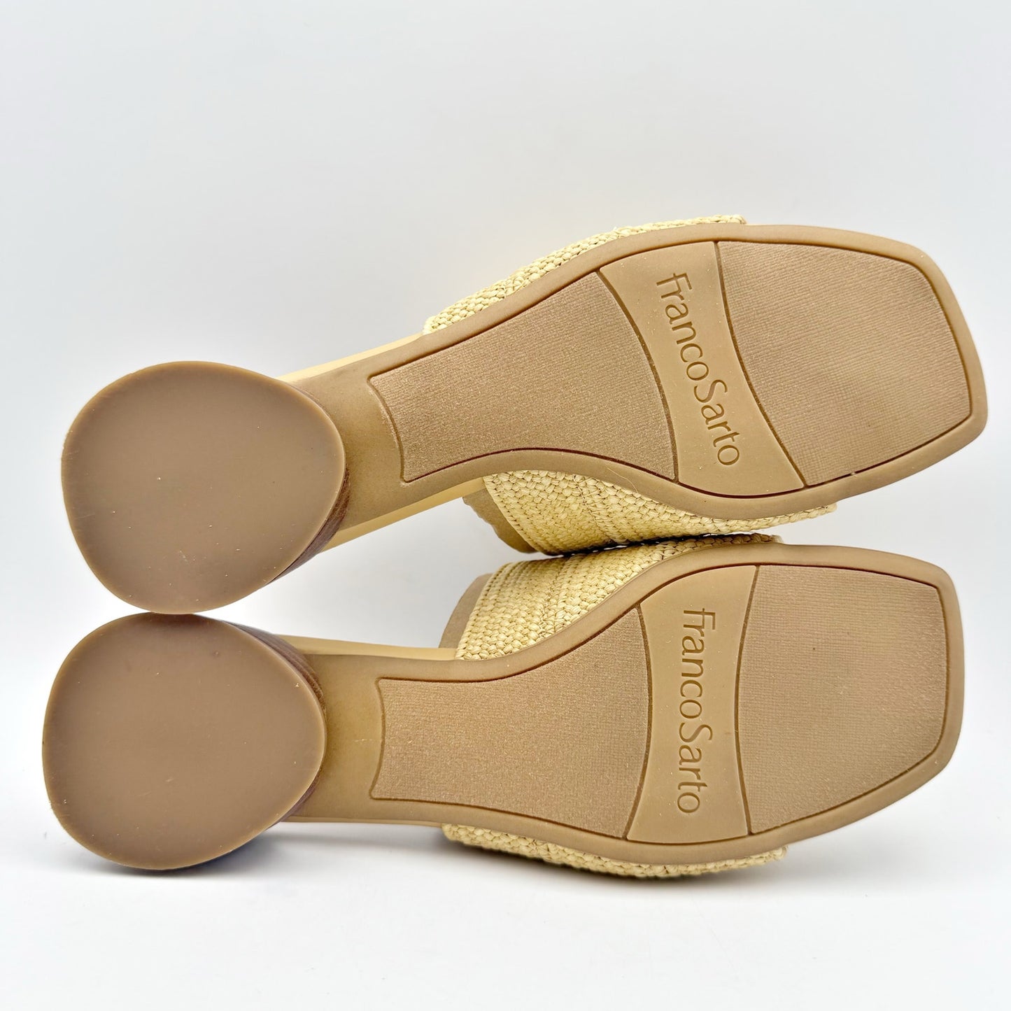 Franco Sarto Womens Loran Sandals US 6.5 M EU 36.5 Natural Beige Slip On NIB