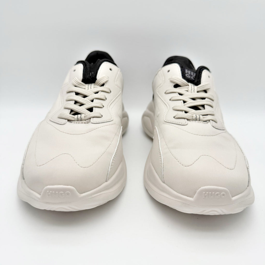 HUGO Mens Leon Casual Sneakers Size 12 EU 45 Light Grey White Hugo Boss NIB