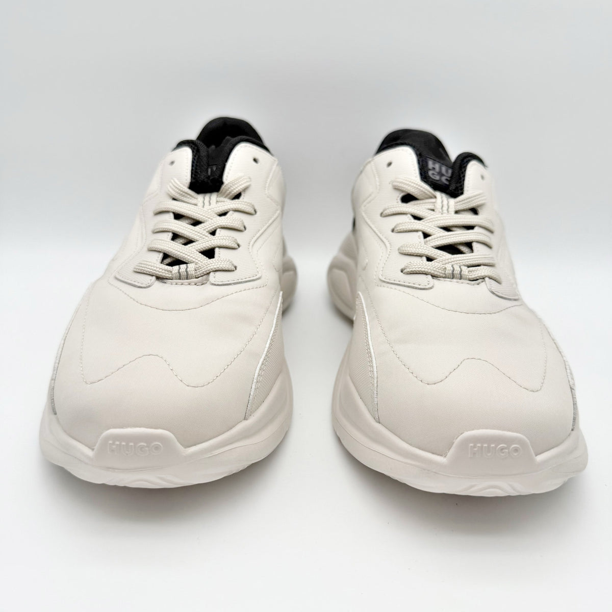 HUGO Mens Leon Casual Sneakers Size 12 EU 45 Light Grey White Hugo Boss NIB