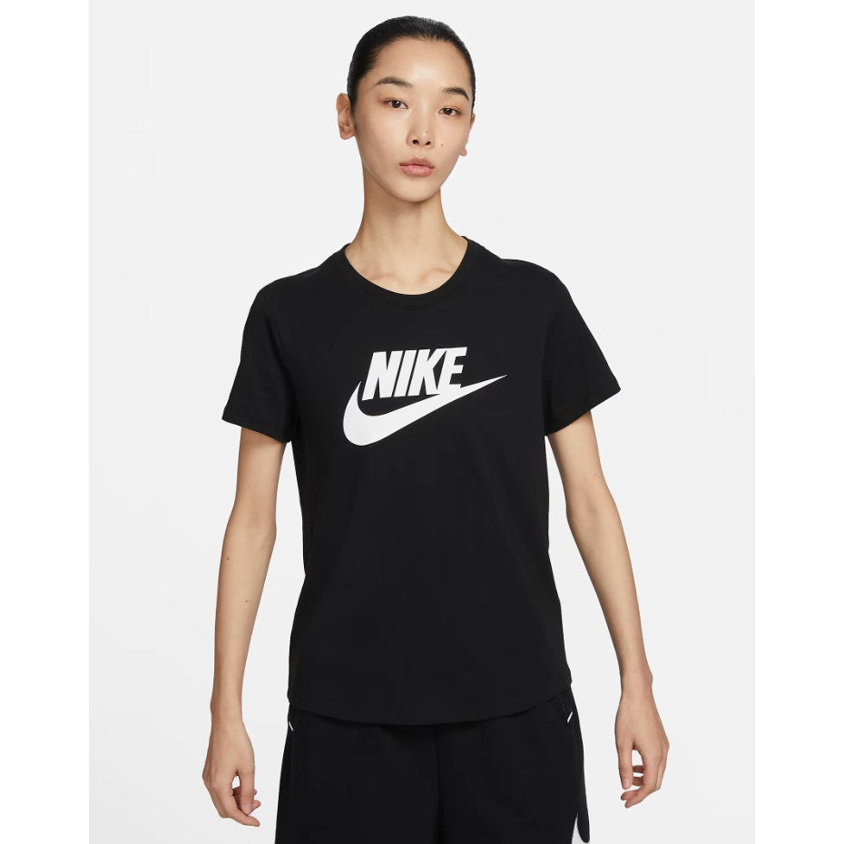 NIKE Women's Club Essentials Logo T-shirt 2X Black Short Sleeve NWT