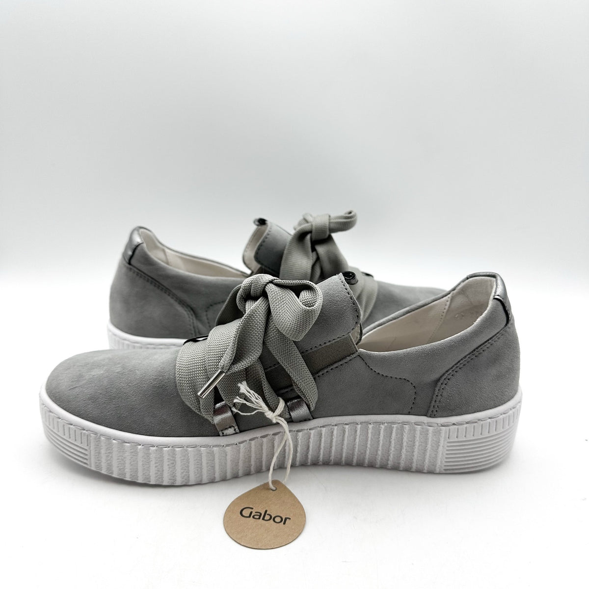 Gabor Womens 73.333.10 Casual Sneakers UK 5.5 US 8 Grey Stone Suede NWOB