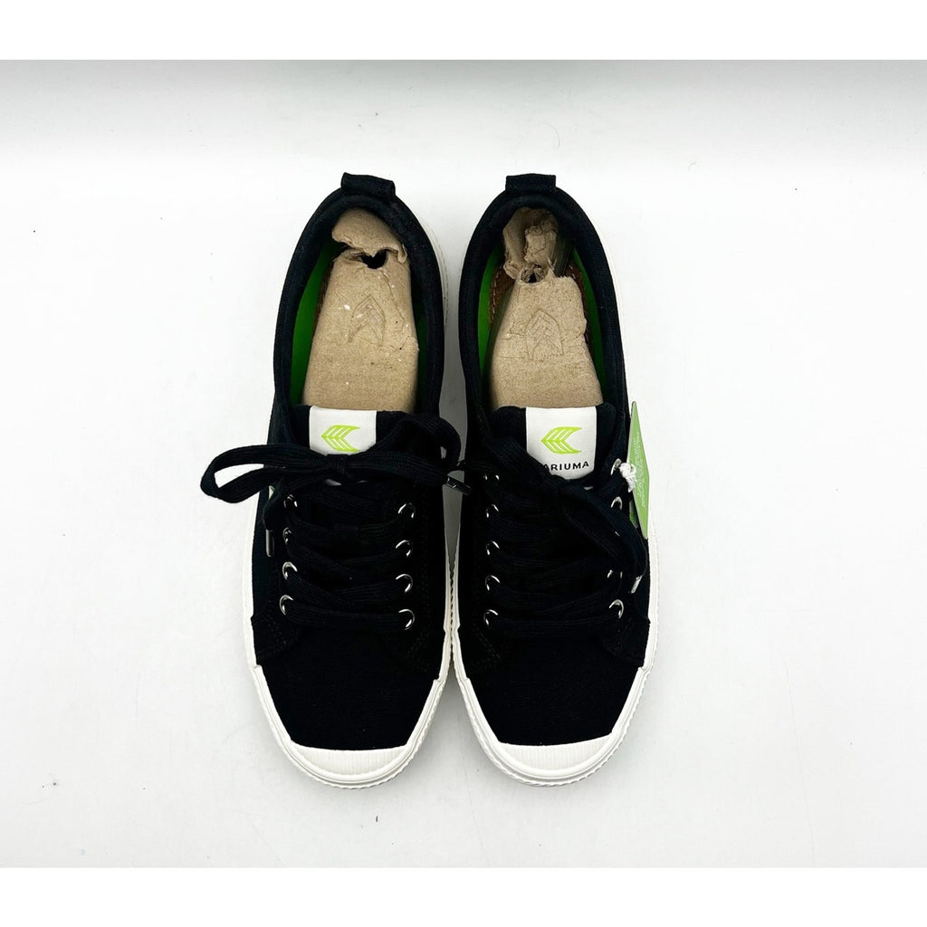 Cariuma OCA Low Top Sneakers Men's 8 Women's 9.5 Black Canvas Organic Cotton NIB