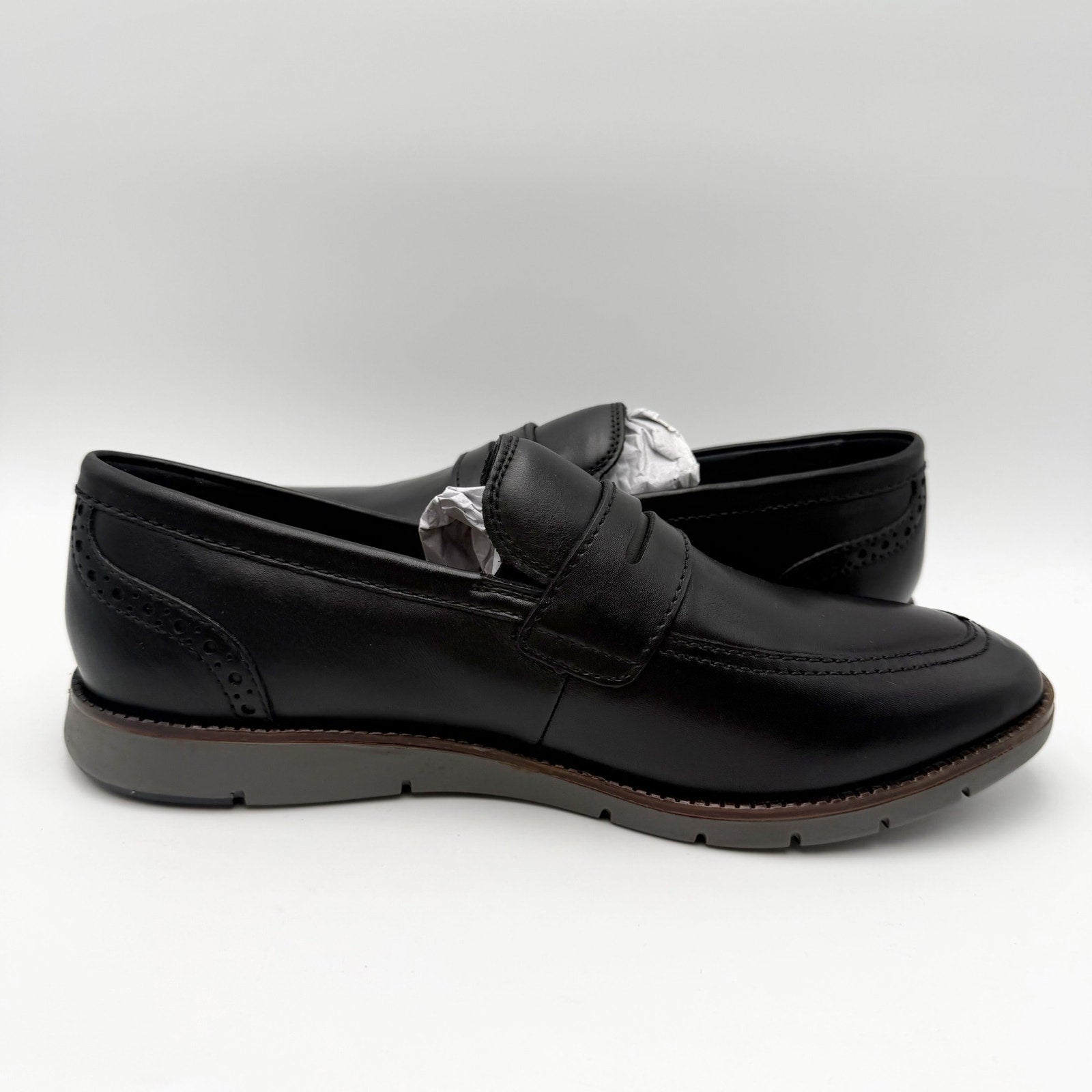 Josef Seibel Mens Tyler 10 Penny Loafers EU 41 US 8 Black Leather NWOB