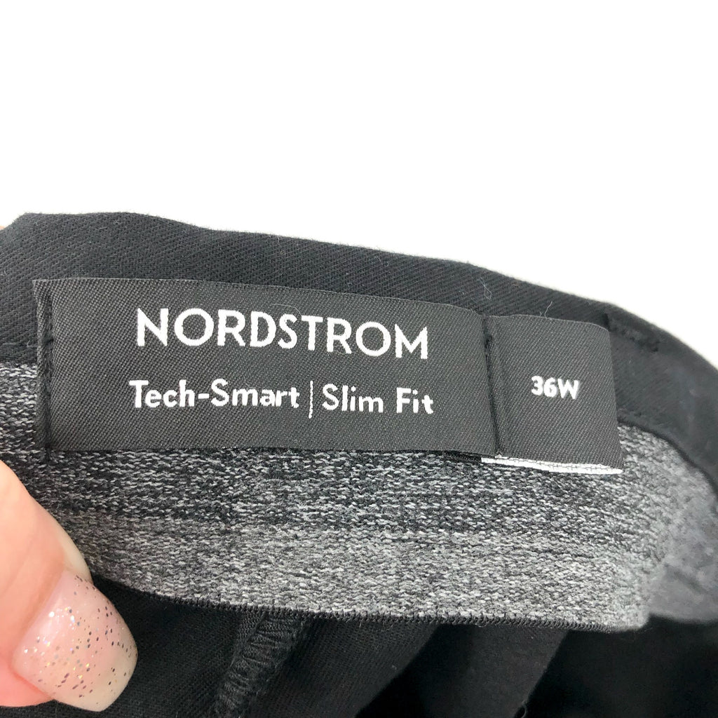 NORDSTROM Men's Tech Smart Slim Fit Chino Shorts SIZE 36 Black Coolmax NWT