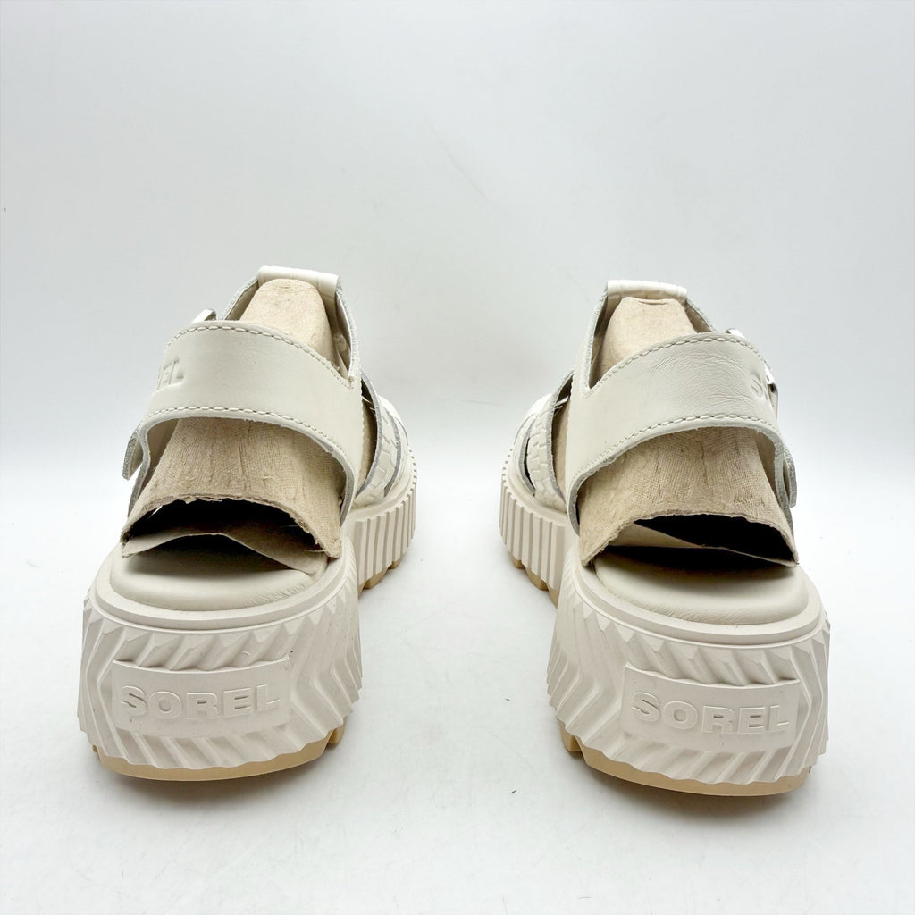 Sorel Womens Ona Streetworks Fisherman Sandals US 6 White Croc Leather NWOB