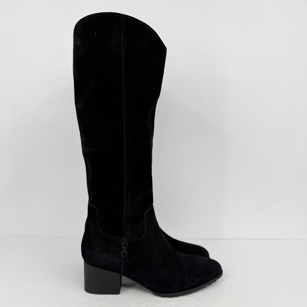 Vionic Women Bixby Knee High Boot 11M Wide Calf Black Suede Water Repellent NWOB