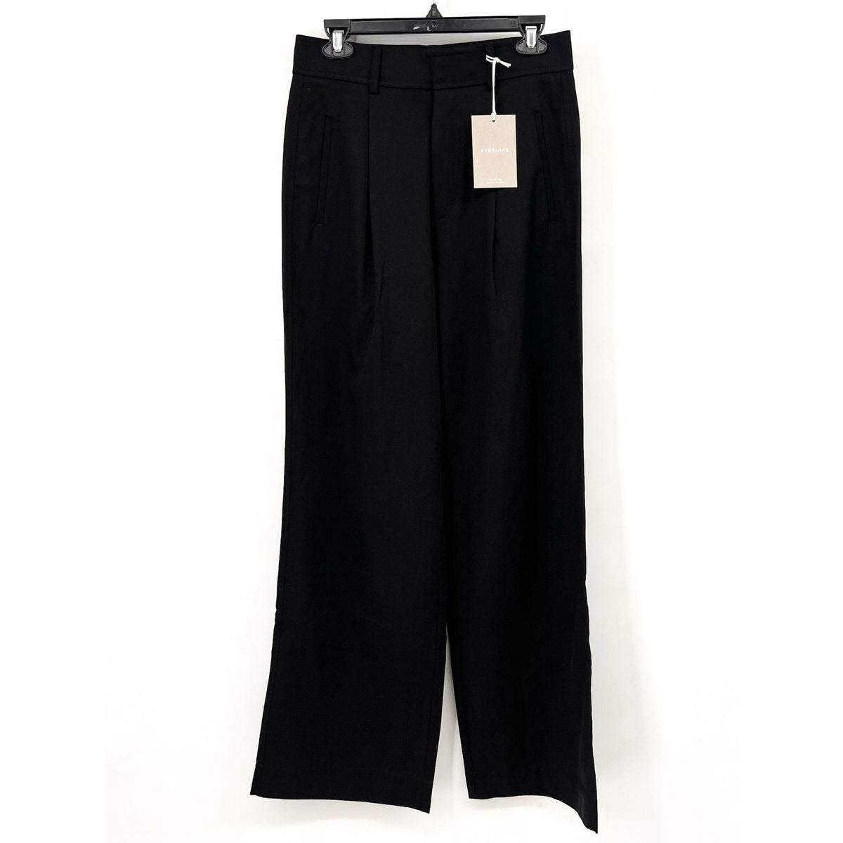 Everlane Womens The Way-High Drape Pant Size 8 Black 31" INSEAM Pleated NWT