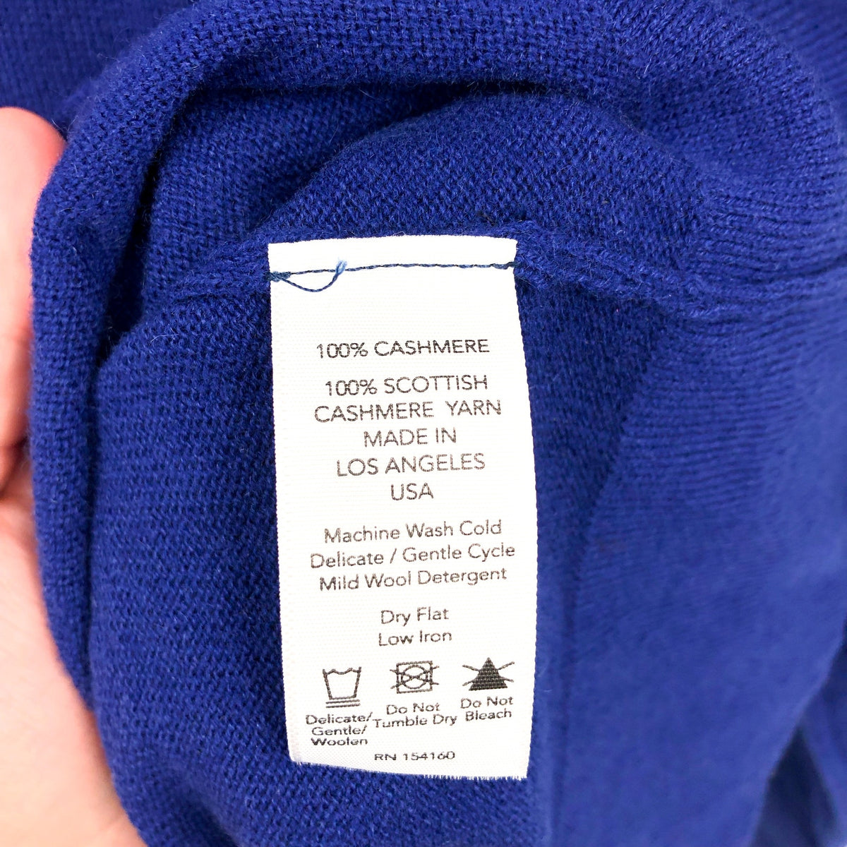 ACTIVE CASHMERE Men's Cashmere Hoodie Sweater Large Blue Machine Washable NWT