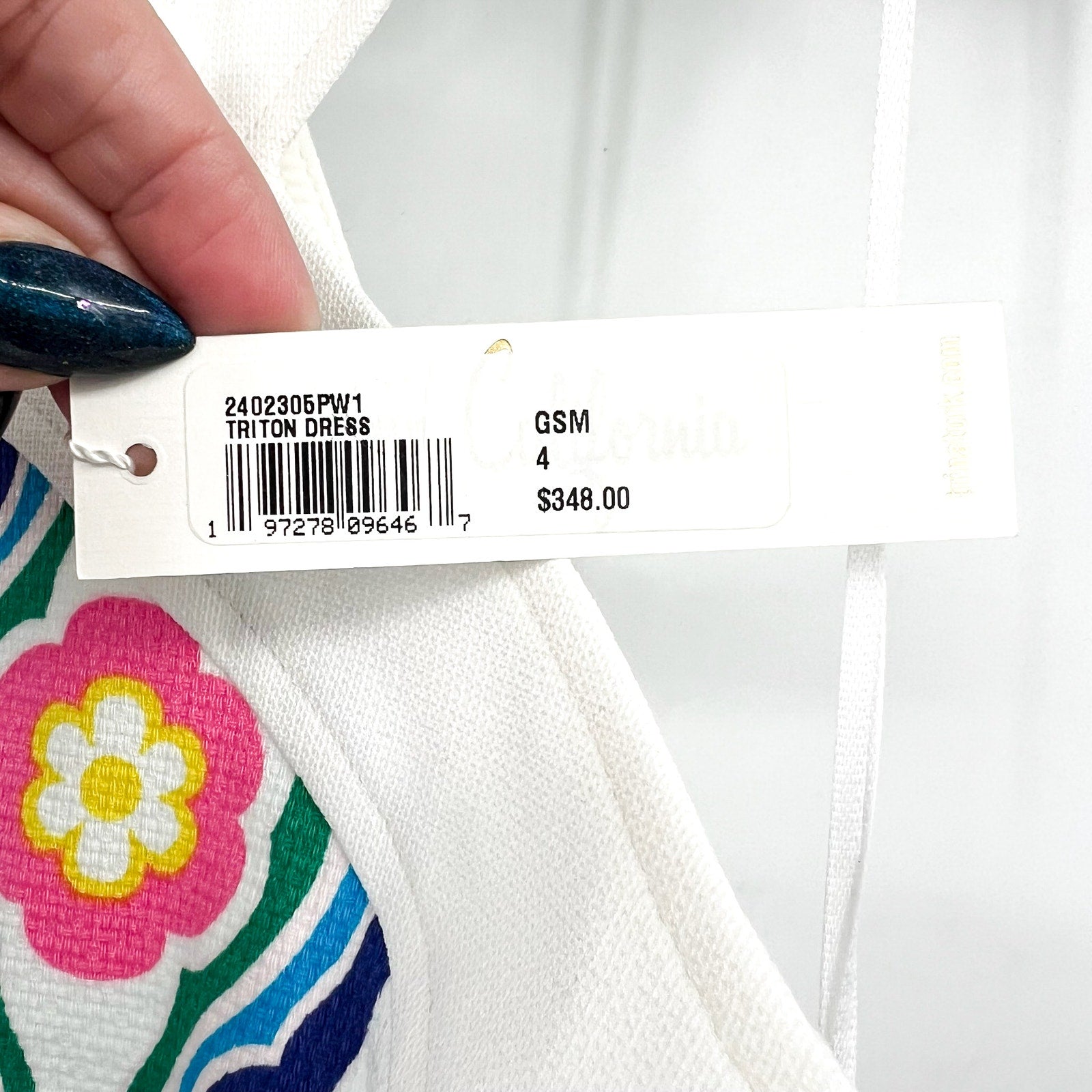 TRINA TURK Women's Halter Triton Dress Size 4 Gulfstream White Multi Floral NWT