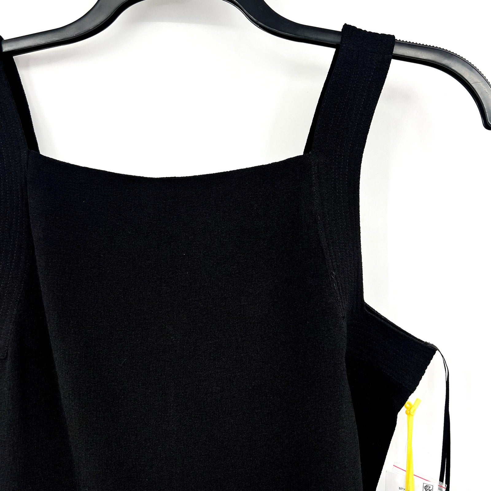 CECE Women's Square-Neck Tank Top Medium Rich Black Sleeveless NWT