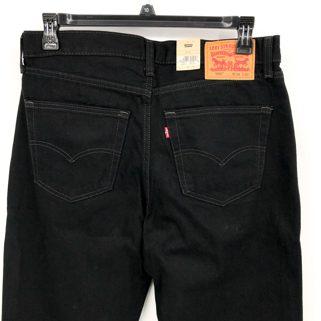 LEVI'S Men's 550 Relaxed Fit Jeans 34x32 Black Tapered Leg 00550-0260 NWT
